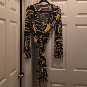 Express Printed Wrap Dress